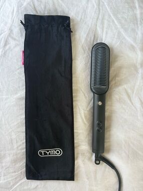 TYMO Black Electric Heated Hair Straightening Brush